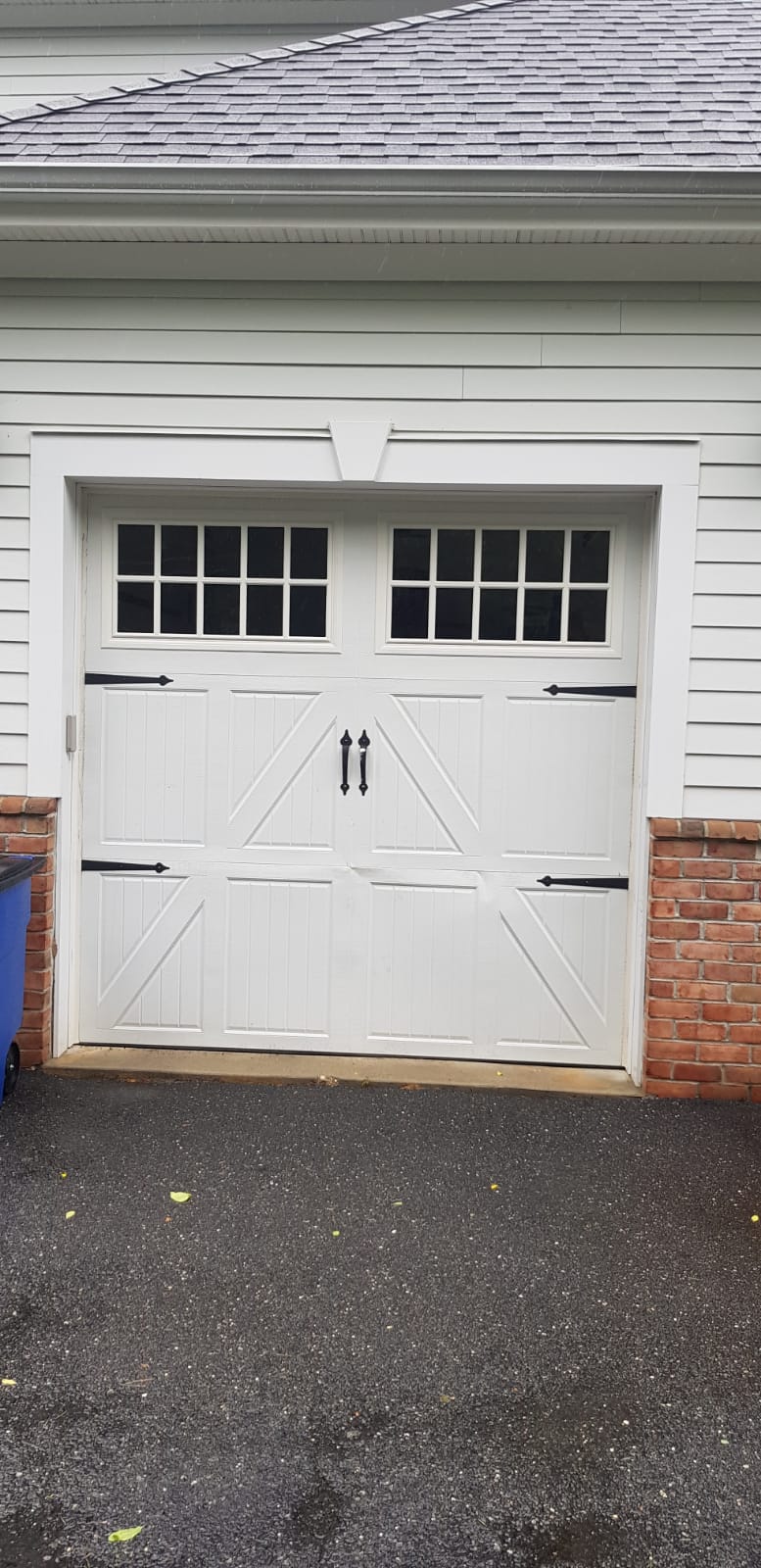white garage door