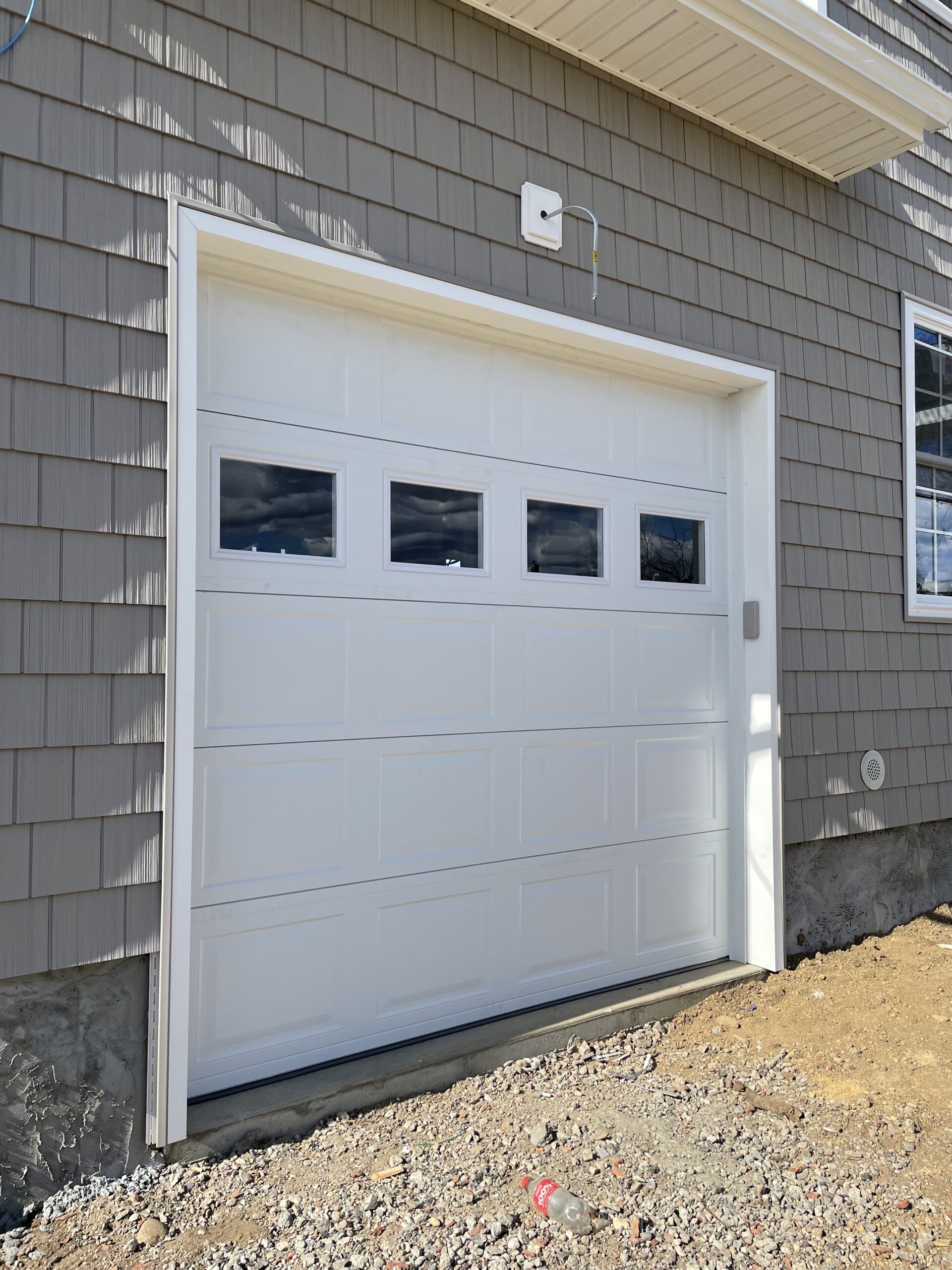 small white garage door