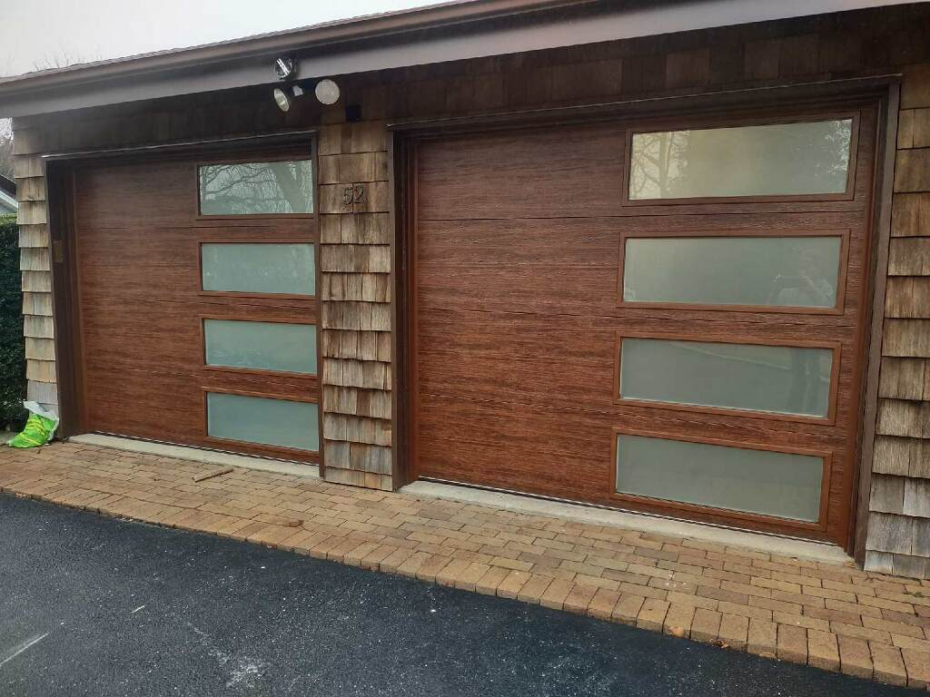 wooden & glass garage door